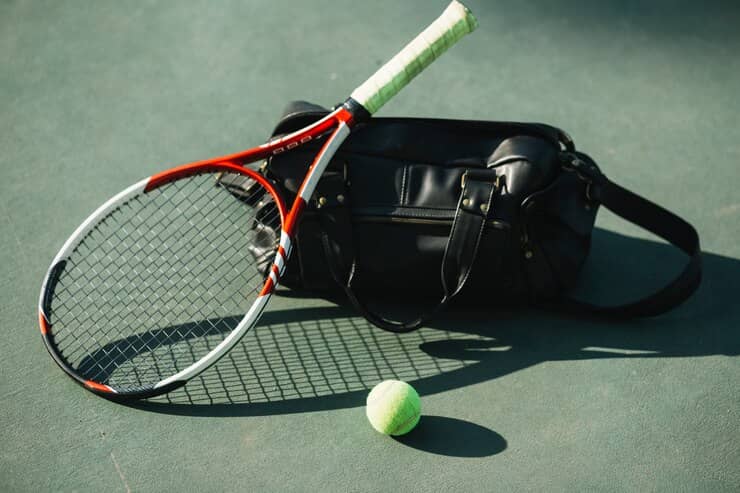 Tennis Equipment on the Tennis Field